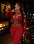RUBY ROYALE CROC CROP JACKET