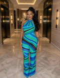 EMERALD WAVE BODYCON JUMPSUIT SET